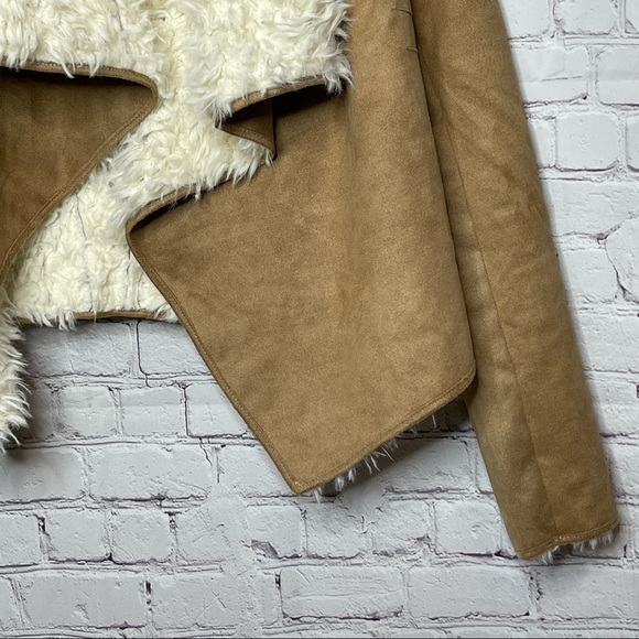 PIKO 1988 Vegan Fur and Suede Draped Front Jacket size Small - Picture 3 of 11